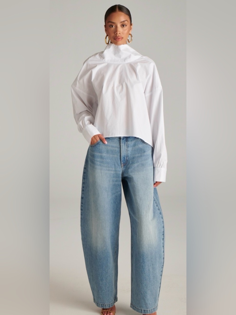 KBB by KAHLANA Women's 'The Hi-Low Blouse' White S NWT